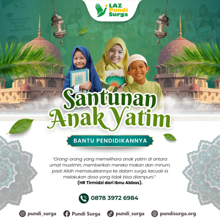 Biru dan Putih Modern Santunan Anak Yatim Poster (1)